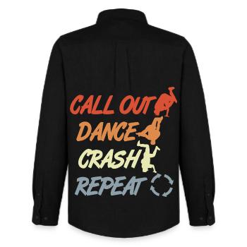 Vintage Breakdancing Quote - Men's Oxford Shirt by Stanley/Stella - black - Back - AI Model Male 185 dark (185cm)