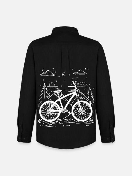 Cartoon Fahrradfahrer - Männer Oxford Hemd von Stanley/Stella - Schwarz