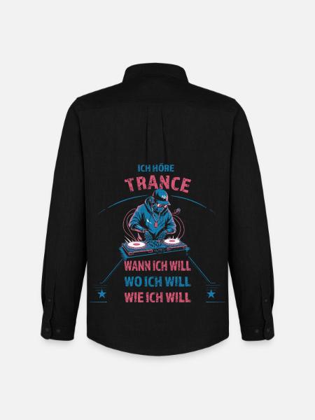 Ich höre Techno wann ich will - Männer Oxford Hemd von Stanley/Stella - Schwarz