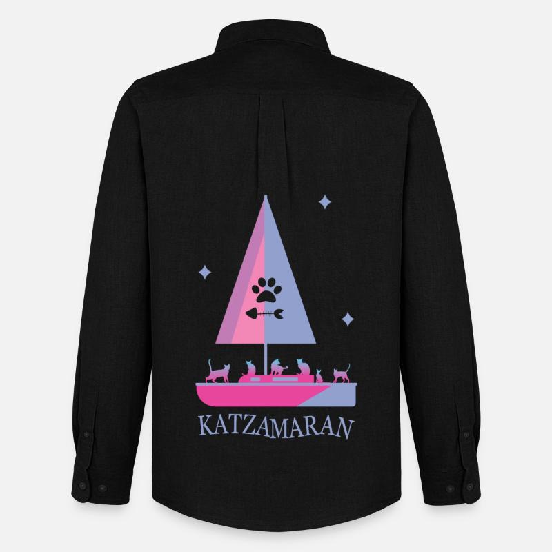 Katzamaran Boot - Männer Oxford Hemd von Stanley/Stella - Schwarz