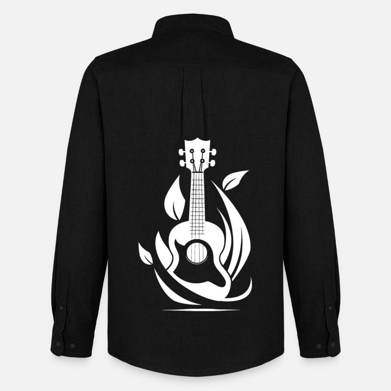 Ukulele Grafik - Männer Oxford Hemd von Stanley/Stella - Schwarz