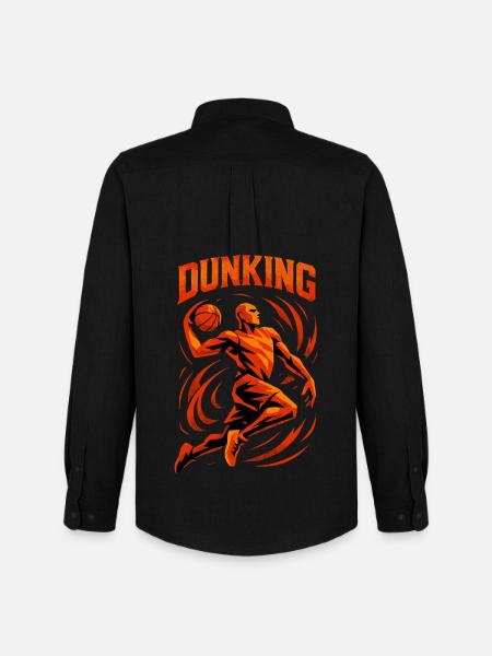 Basketball Dunk Throw Player Dunking Gift - Men's Oxford Shirt by Stanley/Stella - black