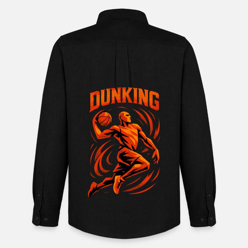 Basketball Dunk Throw Player Dunking Gift - Men's Oxford Shirt by Stanley/Stella - black