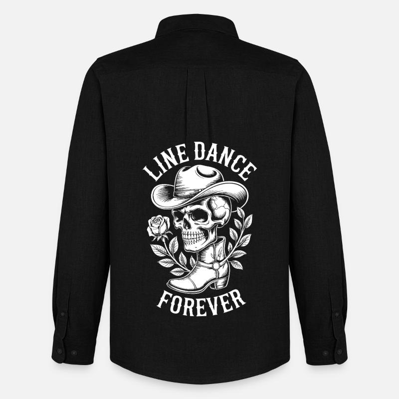 Line Dance Forever Schädel Western - Männer Oxford Hemd von Stanley/Stella - Schwarz