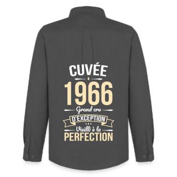 1966 – Aged to perfection - Men's Oxford Shirt by Stanley/Stella - anthracite - Back - AI Model Male 185 dark (185cm)