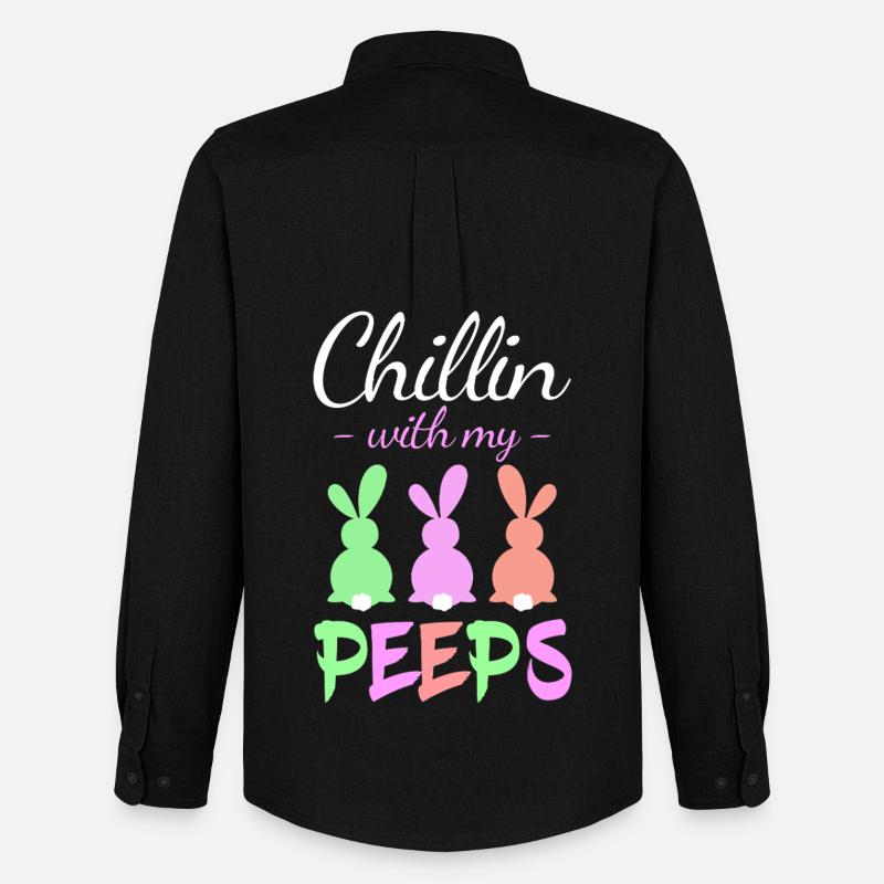 Chillin with Peeps Pastellhasen - Männer Oxford Hemd von Stanley/Stella - Schwarz