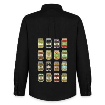 Oliven Im Glas - Männer Oxford Hemd von Stanley/Stella - Schwarz - Hinten - AI Model Male 185 dark (185cm)
