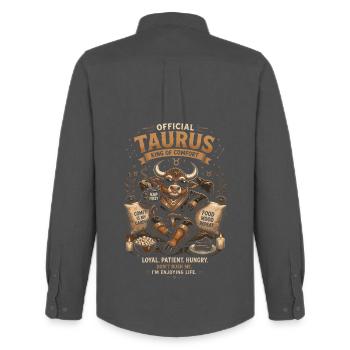 Taurus King of Comfort - Zodiac - Men's Oxford Shirt by Stanley/Stella - anthracite - Back - AI Model Male 185 dark (185cm)