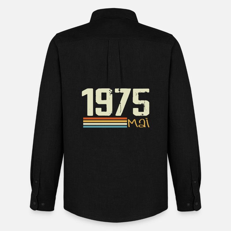 Mai 1975 - Männer Oxford Hemd von Stanley/Stella - Schwarz