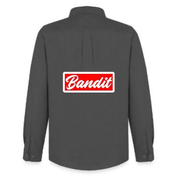 bandit thief crime criminal sticker hooligan gang - Men's Oxford Shirt by Stanley/Stella - anthracite - Back - AI Model Male 185 dark (185cm)