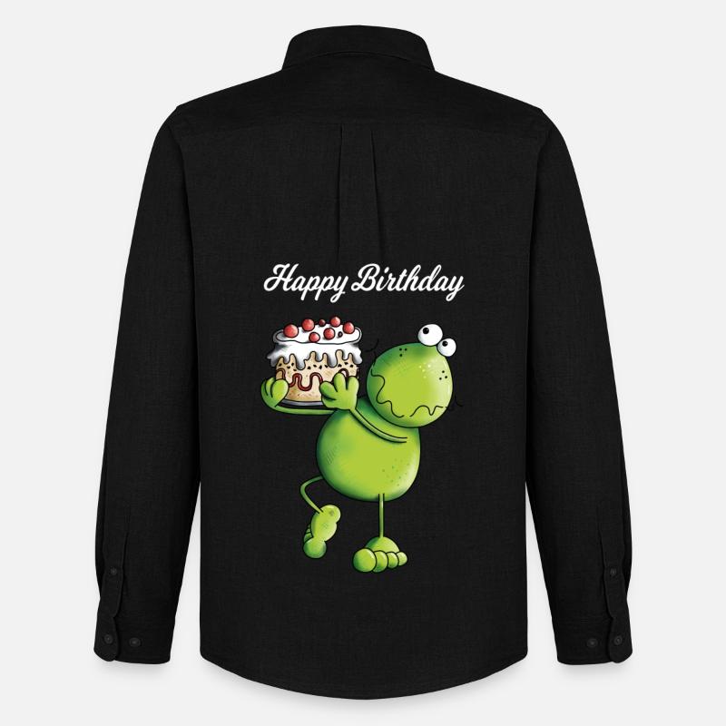 Frosch trägt Kuchen - Männer Oxford Hemd von Stanley/Stella - Schwarz