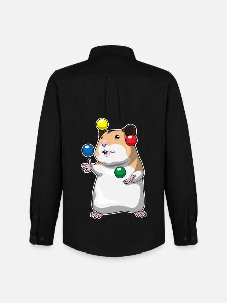 Hamster juggler juggling - Men's Oxford Shirt by Stanley/Stella - black
