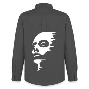 Ghostly face - Men's Oxford Shirt by Stanley/Stella - anthracite - Back - AI Model Male 185 dark (185cm)