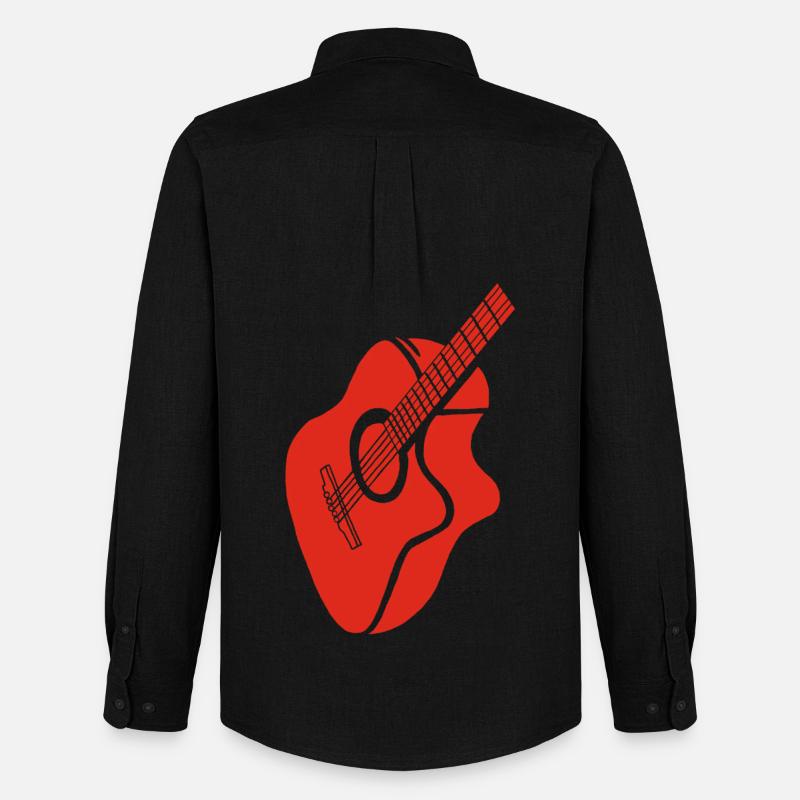 Rote Gitarre - Männer Oxford Hemd von Stanley/Stella - Schwarz