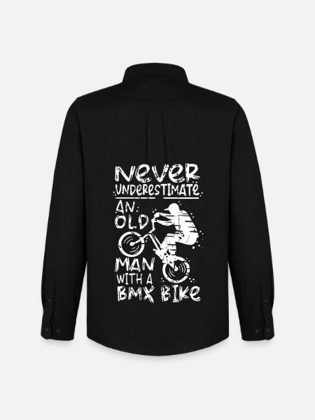 Never underestimate an old BMX rider - Men's Oxford Shirt by Stanley/Stella - black