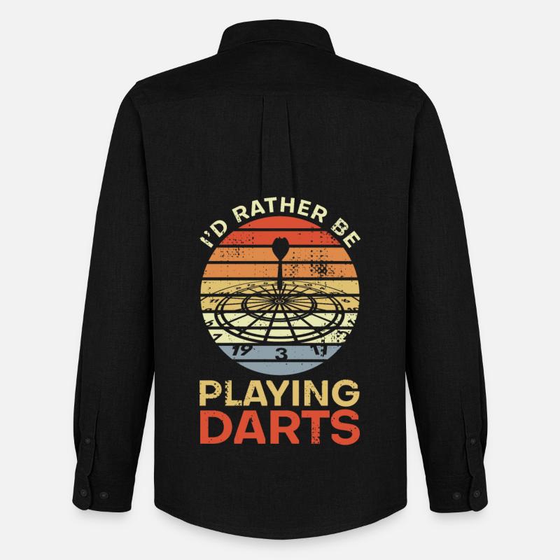 I'd Rather Be Playing Darts - Männer Oxford Hemd von Stanley/Stella - Schwarz