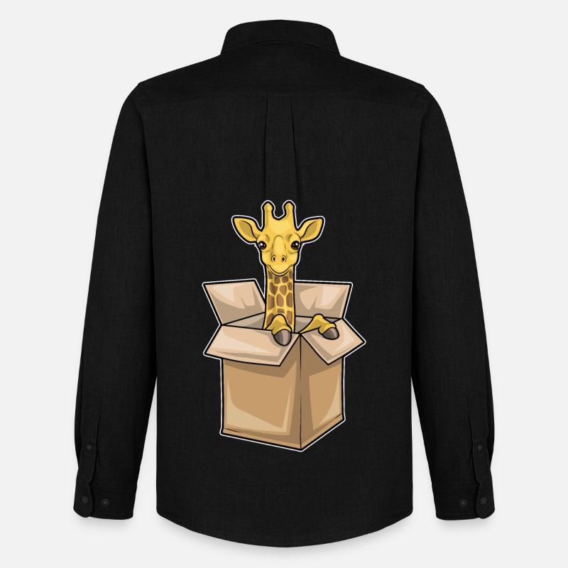 Giraffe Karton - Männer Oxford Hemd von Stanley/Stella - Schwarz