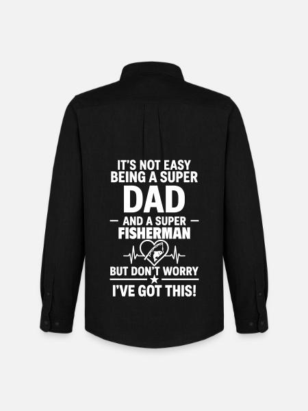 Cœur + Pêche – Super Dad Fisherman - Chemise Oxford homme Stanley/Stella - noir