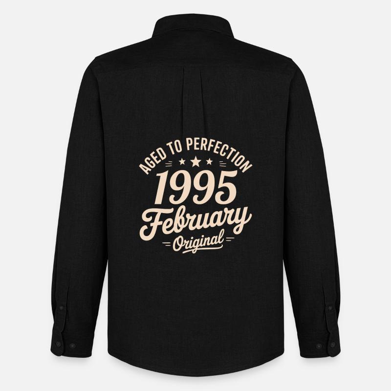 Février 1995 – Februar 1995 - Männer Oxford Hemd von Stanley/Stella - Schwarz