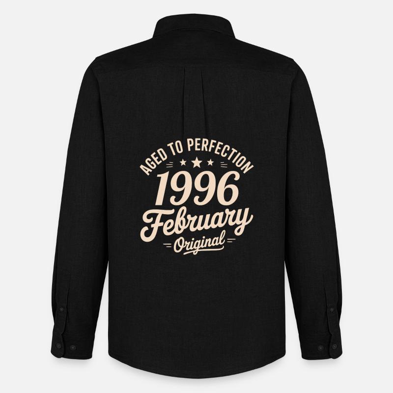 Février 1996 – Februar 1996 - Männer Oxford Hemd von Stanley/Stella - Schwarz