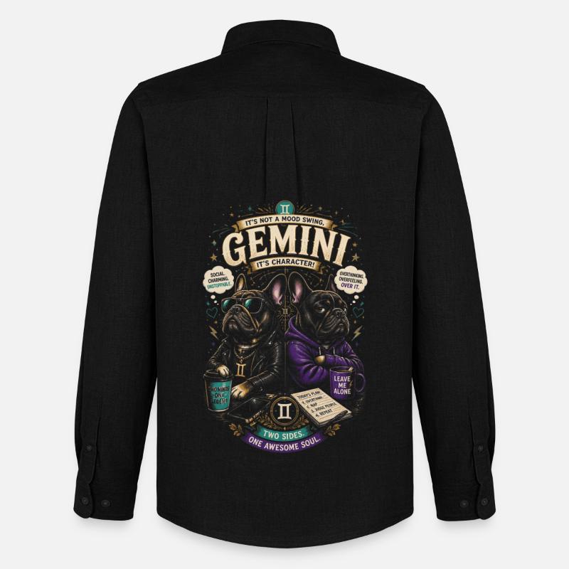 Zwillinge im Hoodie – Zwilinge-Astrologie - Männer Oxford Hemd von Stanley/Stella - Schwarz