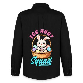 Happy Easter Sweet Easter Bunny Egg Hunt Easter Eggs - Men's Oxford Shirt by Stanley/Stella - black - Back - AI Model Male 185 dark (185cm)
