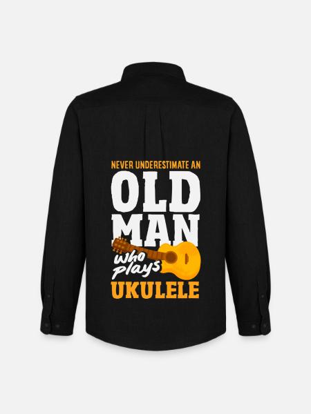 Funny Ukulele Designs and Sayings - Men's Oxford Shirt by Stanley/Stella - black