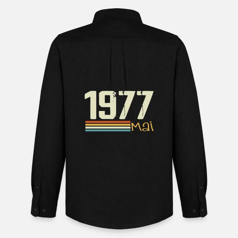 Mai 1977 - Männer Oxford Hemd von Stanley/Stella - Schwarz