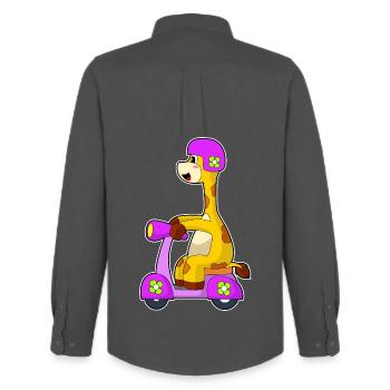 Scooter Girafe - Chemise Oxford homme Stanley/Stella - charbon - Dos - AI Model Male 185 dark (185cm)