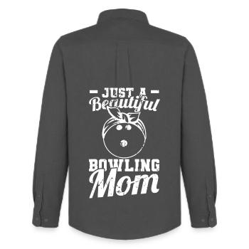 Bowling Mom - Men's Oxford Shirt by Stanley/Stella - anthracite - Back - AI Model Male 185 dark (185cm)
