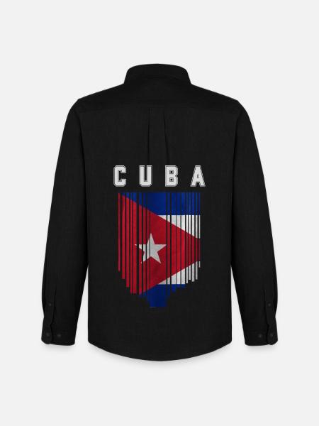 Cuban flag, Cuban pride - Men's Oxford Shirt by Stanley/Stella - black