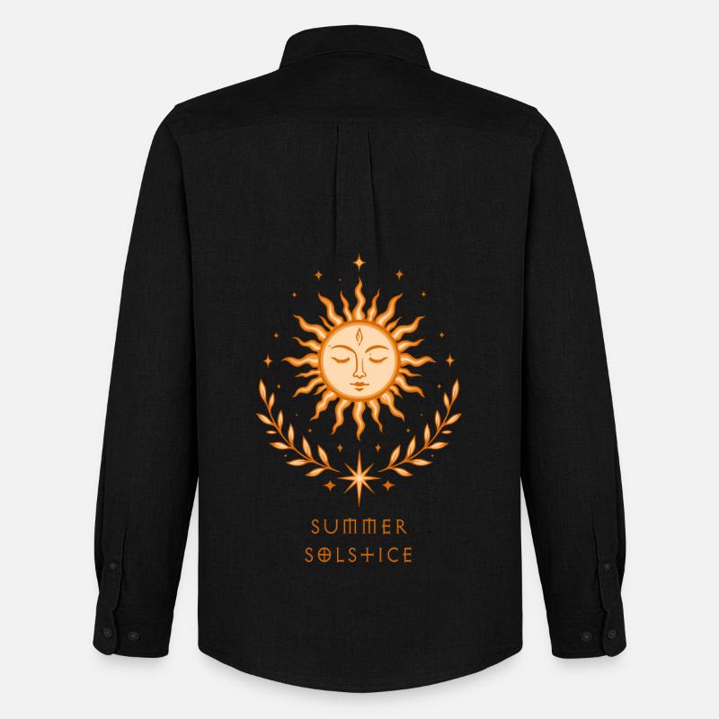 Summer Solstice Sonne – Boho Symbol - Männer Oxford Hemd von Stanley/Stella - Schwarz