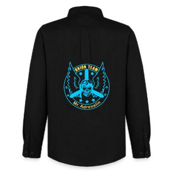 ut mr adrenaline yellow blue - Men's Oxford Shirt by Stanley/Stella - black - Back - AI Model Male 185 dark (185cm)