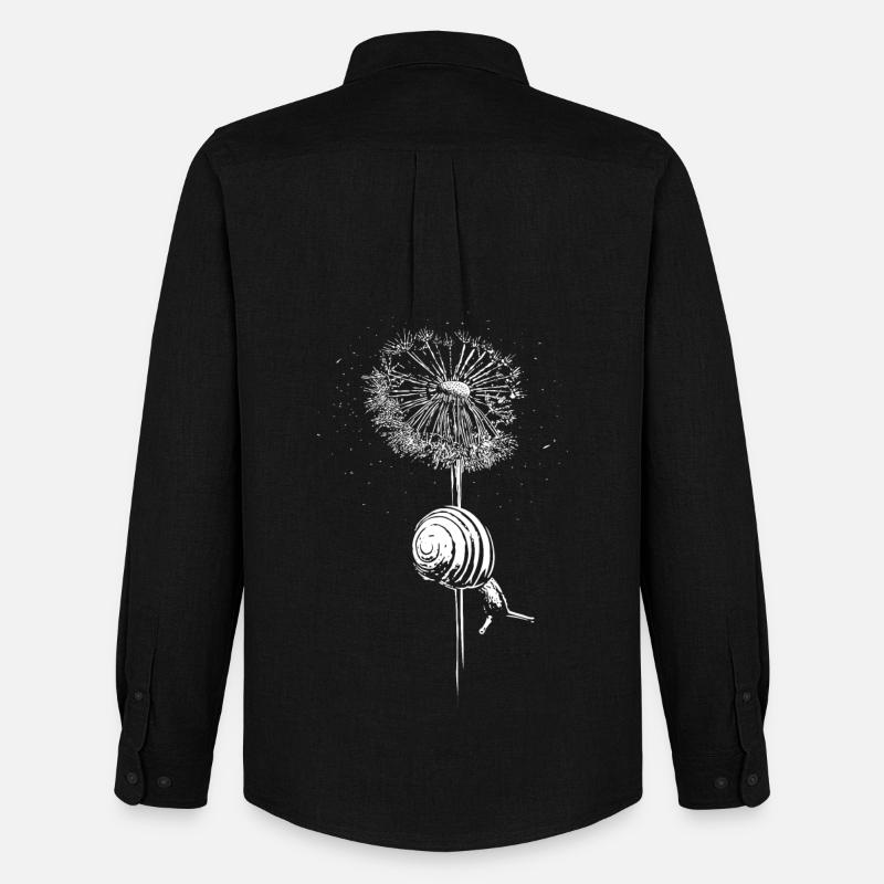 Pusteblume Löwenzahn Schnecke - Männer Oxford Hemd von Stanley/Stella - Schwarz