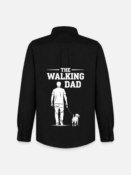 De Wandelende Vader - Grappig Hondenvadercadeau - Stanley/Stella Oxford Heren overhemd - zwart