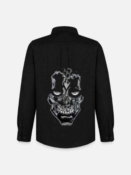 Skull Shine Gothic Skull - Men's Oxford Shirt by Stanley/Stella - black