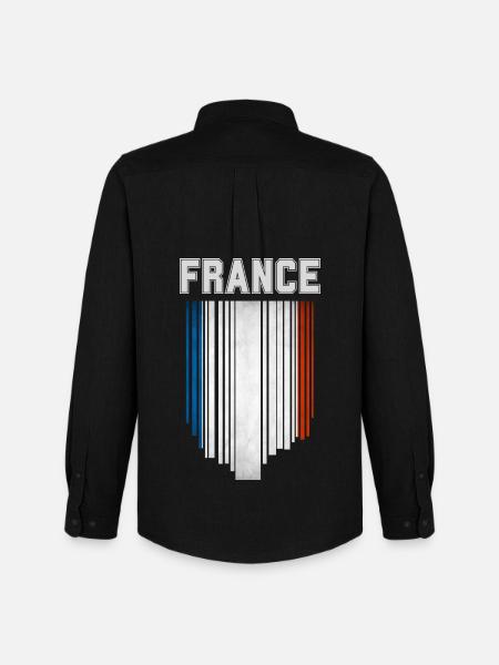 Flag of France, French pride - Men's Oxford Shirt by Stanley/Stella - black