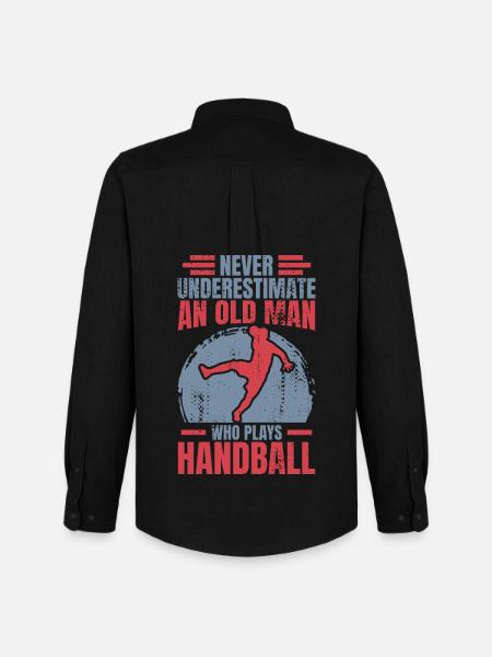 Handball Großvater - Männer Oxford Hemd von Stanley/Stella - Schwarz