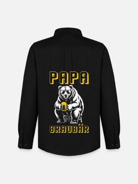 Dad-to-be PAPA BRAUBÄR Funny - Men's Oxford Shirt by Stanley/Stella - black