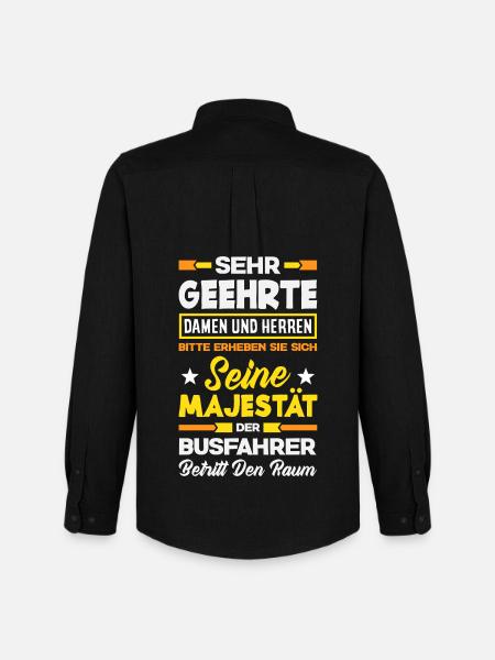 Seine Majestät Der Busfahrer - Männer Oxford Hemd von Stanley/Stella - Schwarz