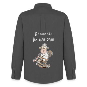 Daaamals - Ich War Dabei Schaf I Funshirt Senior - Männer Oxford Hemd von Stanley/Stella - Anthrazit - Hinten - AI Model Male 185 dark (185cm)