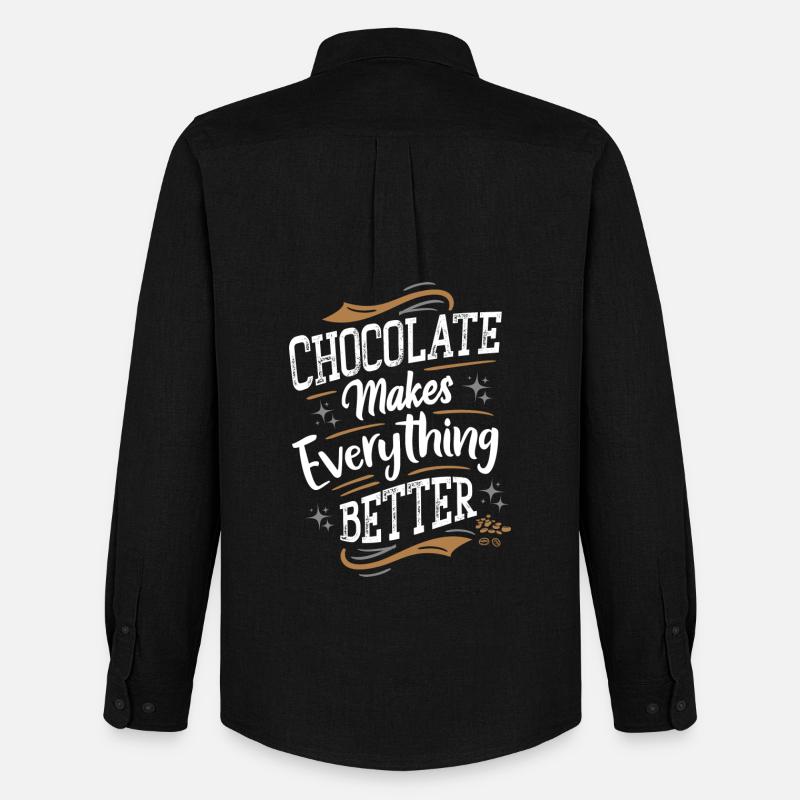 Chocolate makes everything better - Schokolade - Männer Oxford Hemd von Stanley/Stella - Schwarz