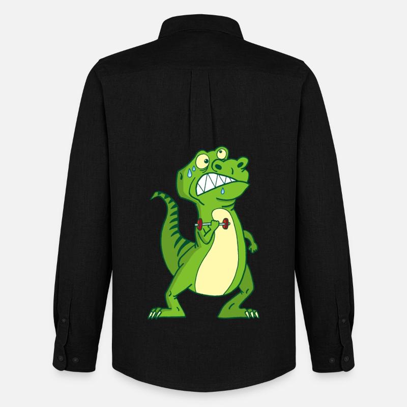 Kräftiger Dinosaurier - Männer Oxford Hemd von Stanley/Stella - Schwarz