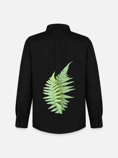 Fern Leaves Fern Leaves Green - Men's Oxford Shirt by Stanley/Stella - black