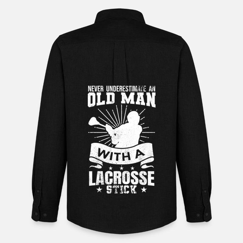 Lacrosse Spieler Opa - Männer Oxford Hemd von Stanley/Stella - Schwarz
