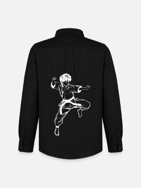 Karate Boy Sketch - Men's Oxford Shirt by Stanley/Stella - black