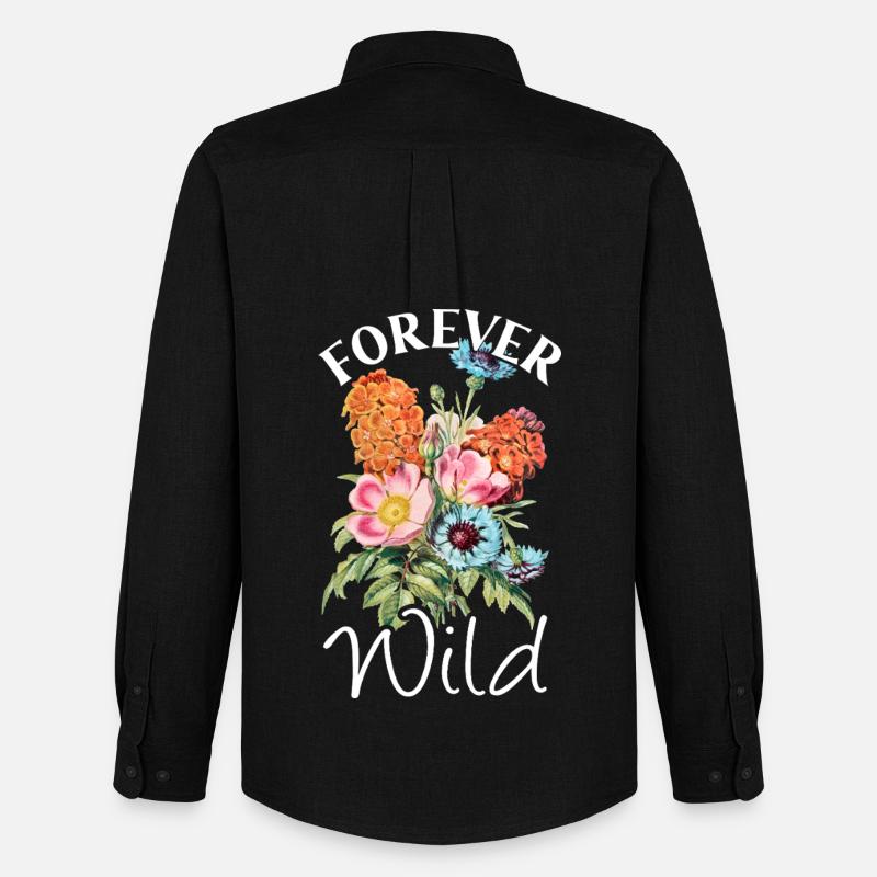 Forever Wild Blumenstrauß - Männer Oxford Hemd von Stanley/Stella - Schwarz