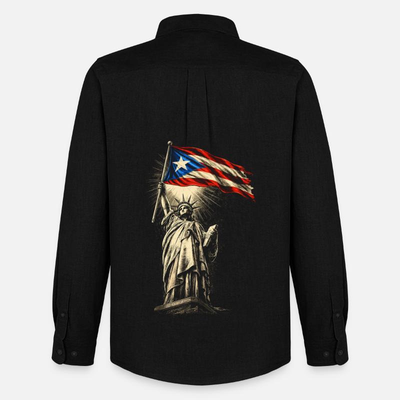 Porto Rico Boricua - Stanley/Stella Camicia Oxford uomo - nero