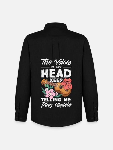 Funny Ukulele Designs and Sayings - Men's Oxford Shirt by Stanley/Stella - black