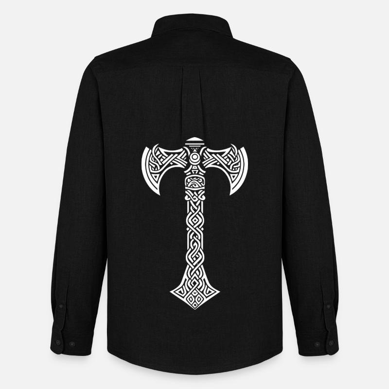 Mjöllnir Simbolo vichingo - Stanley/Stella Camicia Oxford uomo - nero